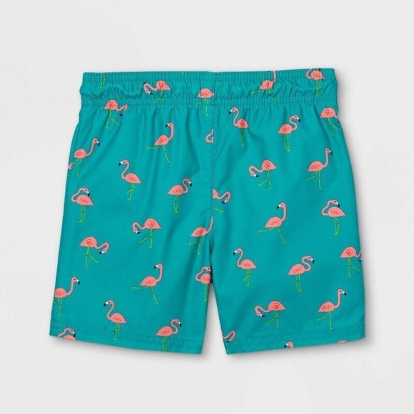 Toddler Boys' Flamingos Swim Trunks - Cat & Jack Size 12 Months New - Picture 3 of 3